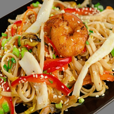 wok с морепродуктами в pizzerman